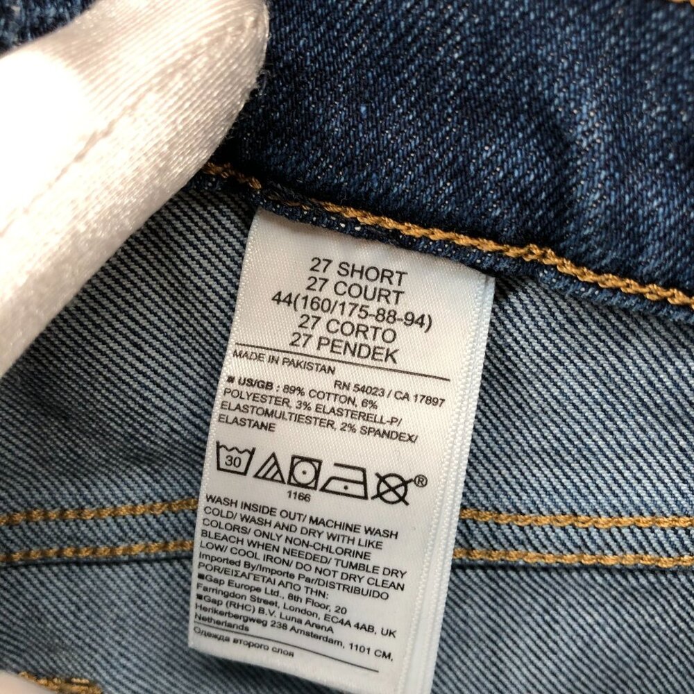 Banana Republic The Slim Jean Womens 27 Short 27P (4P) Washwell Blue Dark‎ Wash - Picture 9 of 10